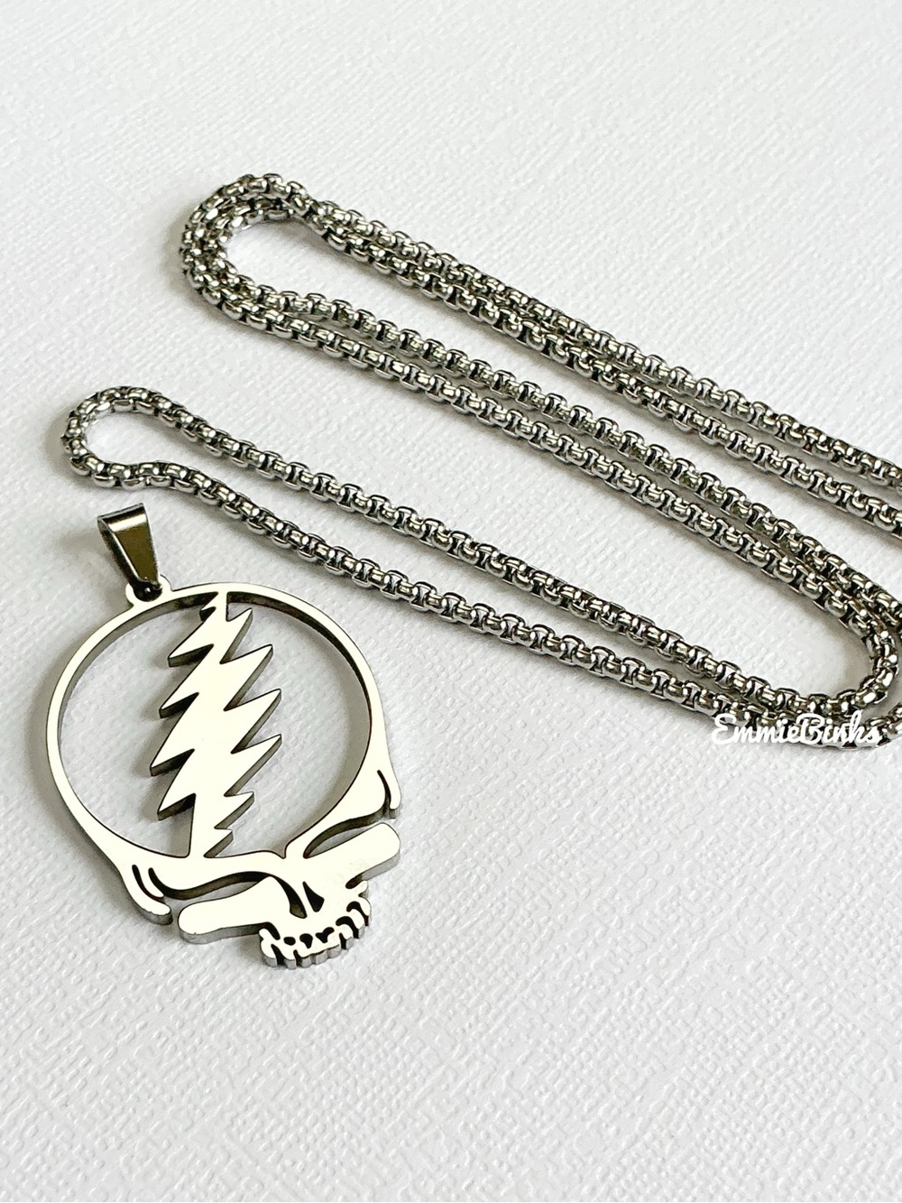 New Grateful Dead Steal Your Face LightningBolt Pendant Necklace - Picture 3 of 6